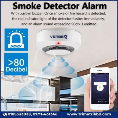 Verbex VT-SD43W Fire Smart Smoke Detector Wifi Fire Protection Home Security Alarm (Smart Life APP)