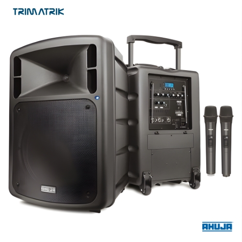Ahuja BTA-880 50W Portable PA Active Speaker with Bluetooth & Dual UHF Microphones
